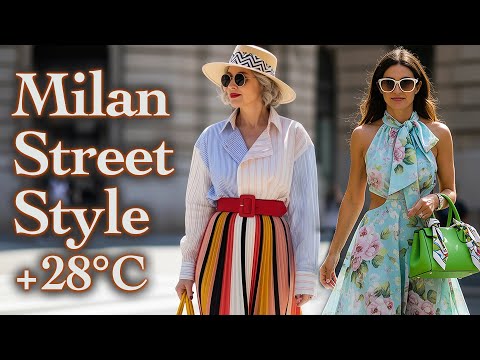 +28°C/82°F –June 2025 Milan Fashion – What Stylish People Are Wearing. Beautiful Summer Outfits