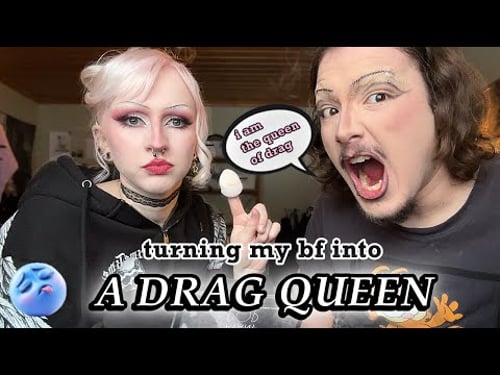 DRAG MAKEUP on my boyfriend (pls dont judge my skills i tried)