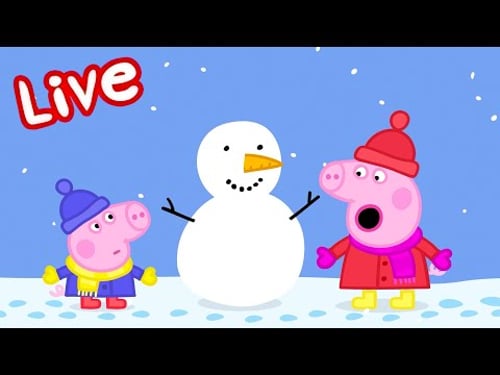Christmas with Peppa Pig 🎄 Winter Fun! Full Episodes ❄️ Kids Cartoons 🔴 LIVE 24/7