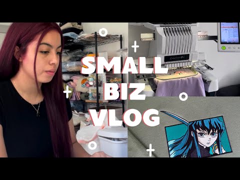 life as a small business owner + embroidery shop studio vlog 1