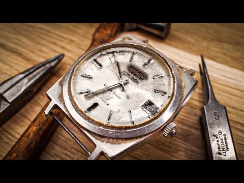 Restoration Forgotten Japanese Vintage Watch - FAIL Cracked Glass - Citizen - ASMR - Cal 5204