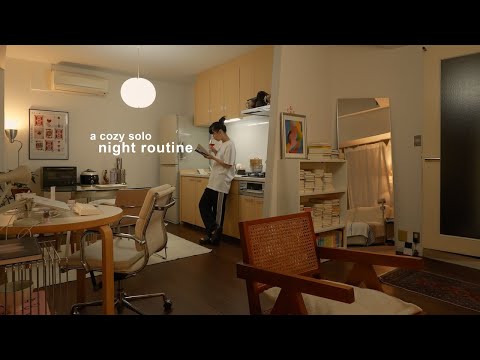 cozy night routine alone🍷📚 slow & relaxing nighttime, fall skin care & self-care|homebody diaries