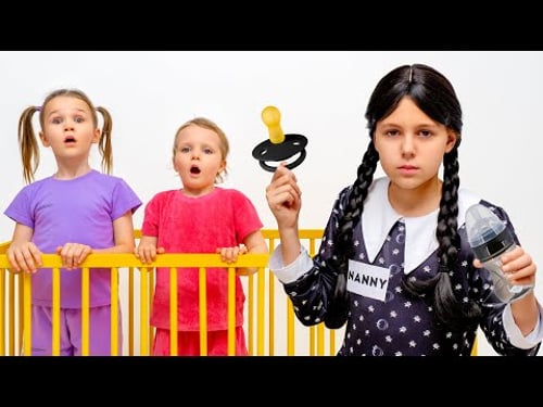 Wednesday Mania gibt vor, das Kindermädchen für Kinder | Vania Mania DE