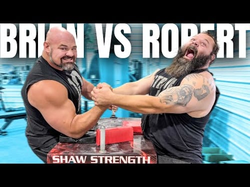 BRIAN SHAW VS ROBERT OBERST ARM WRESTLING
