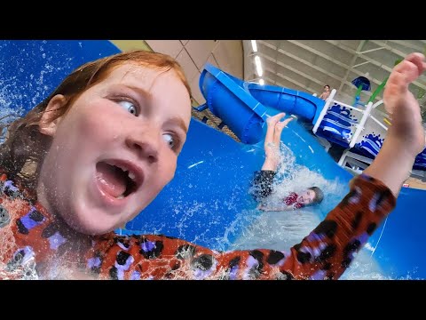 KiCKED OUT!! Adley's TRAVEL MOViE part 2! Missed Breakfast, Water Slides, Bugs, Rain, and Shoe Art