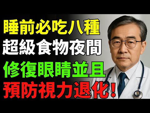 50歲以上必知:睡前吃8種食物,強化視力,延緩眼睛老化!