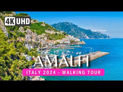 AMALFI Walking Tour 4K ITALY 2024 ๐ฎ๐น - Amalfi Coast Italy ๐๏ธ