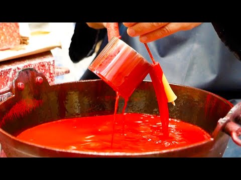 伝統的和蝋燭の製造工程!型入れから絵付けまで!京都「中村ローソク」の職人たち