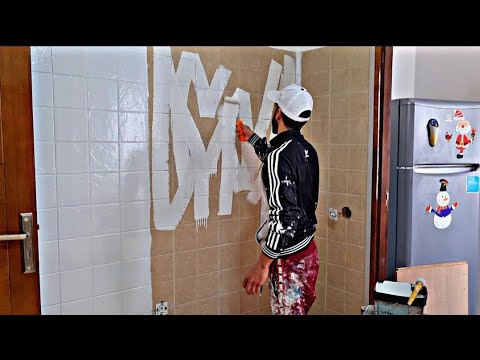 أسهل طريقة لصباغة الزليج(البلاط) بدون خبرة (epoxydur) industriel صباغة قوية جدا💯