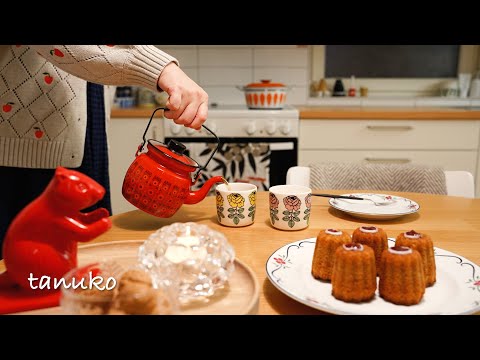 -14℃ winter in Scandinavia ❄️ Coffee time with Finnish traditional sweets "Runeberg Torte" 🇫🇮
