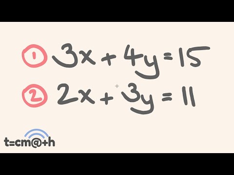 Simultaneous Equations - the Elimination Method - How to solve - Math Lesson