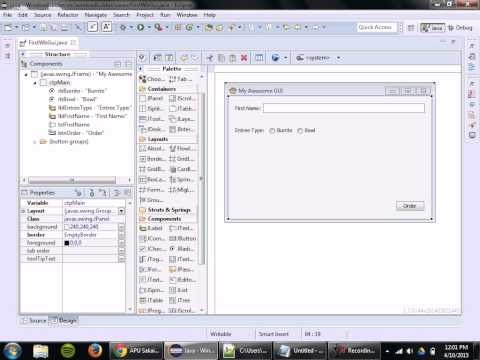 Java GUI Design w/ WindowBuilder Designer (Part 2 of 5)