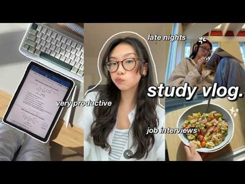 study vlog | VERY productive days in my life in pharmacy school, midterm studying & job interviews