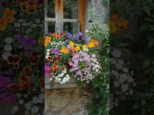 amazing village home blossoming flower windows.