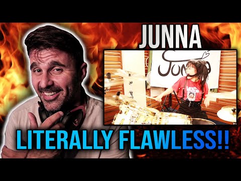 MUSIC DIRECTOR REACTS | 【 JUNNA 】Through The Fire And Flames / Drum Cover