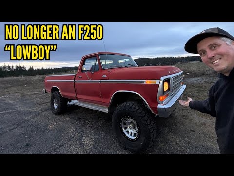 No longer a Lowboy! 1979 Ford F250 Lift kit, wheels and tires.