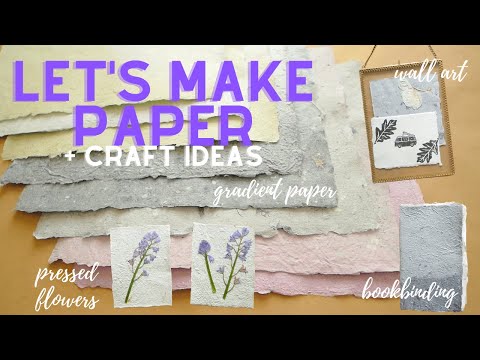 How I Make Handmade Paper 🌷 gradient paper, upcycling my bookbinding scraps, cute paper craft ideas