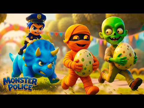 Monsters in Dinosaur Park! 🦖🚨 Monster Police | Children's Songs | Monster Police in Indonesian