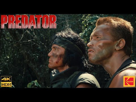 Predator (1987) There's something in those trees Movie Clip 4K HDR10+ Kodak 2383 D55