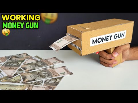 How to make Money Gun from cardboard | cash shooting gun | DIY cash cannon | Best school project