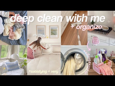 hugee DEEP CLEAN + ORGANIZE with me☁️ *motivating + satisfying* summer edition