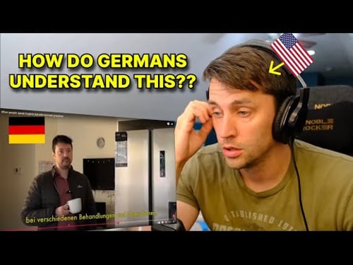 American reacts to "When people speak English but with German grammar"