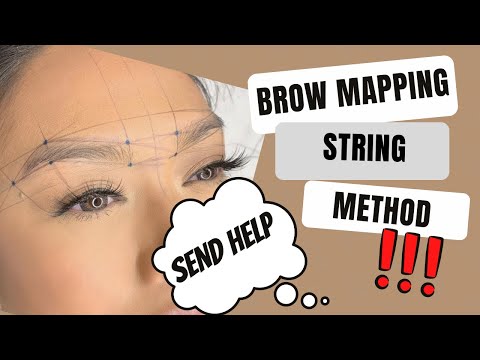 Step-by-step Brow mapping For ombre powder brows using string method. How to get even brows 