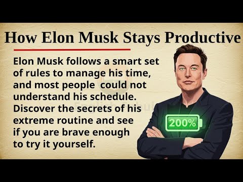 How Elon Musk Stays Productive || πβ‘ Learn English Through Story Level 2 || Graded Reader π§