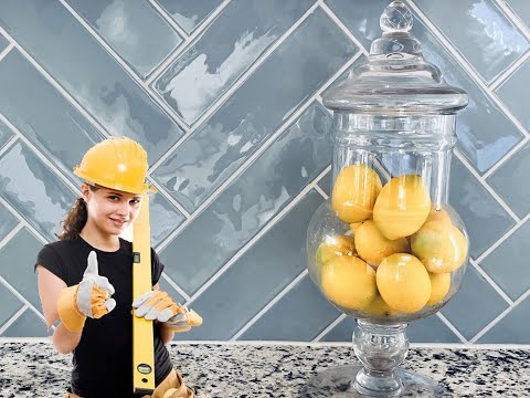 How to DIY Install a Herringbone Tile Backsplash
