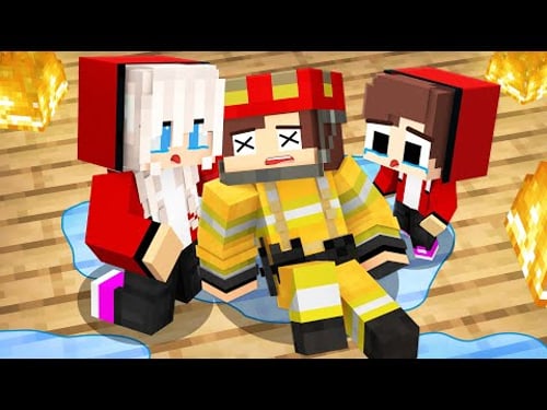 JJ became a FIREFIGHTER and SAVED FAMILY - Maizen Minecraft Animation