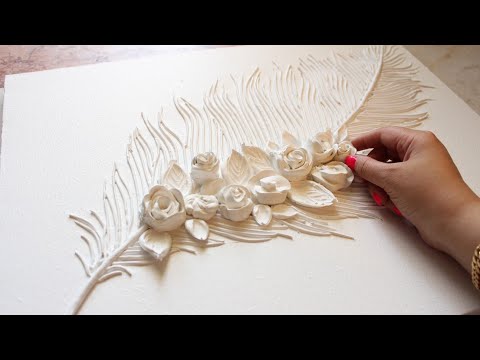 Mesmerizing Texture Painting Art | Easy 3D Flower & Features Painting for Beginners