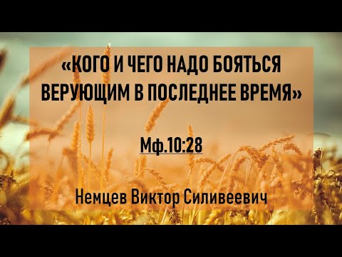 В.С. Немцев: Кого и чего надо бояться верующим в последнее время / проповедь (Мф.10:28)