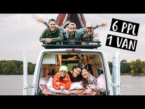 6 PEOPLE LIVING IN A VAN ft. Kara & Nate + Kinging-It