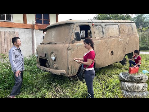 The UAZ ambulance was bought and restored; it was too old, dirty, and had been abandoned.