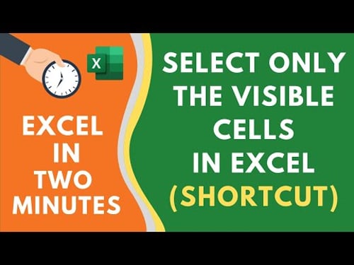 How to Select Only the Visible Cells in Excel (SHORTCUT)