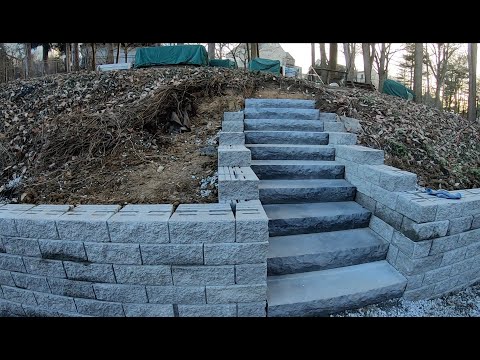 Installing Retaining Wall & Stone Steps Are Easy Money! OLS Project .01