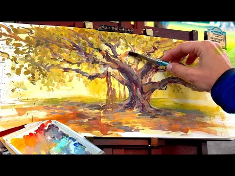 Sketchbook Date: Painting a BIG Happy Tree in the Park 🌳🎨