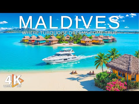 Maldives 4K ⛵ Stunning Beaches & Crystal Clear Waters Aerial Views With Deep House Chill Music