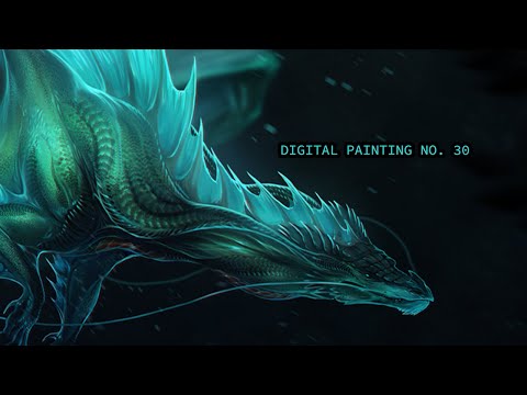 Emerald water dragon! // Digital painting no.30 // Isvoc