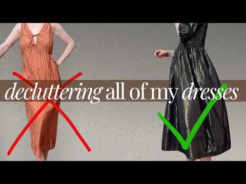 Decluttering my entire DRESS wardrobe from casual dresses to fancy dresses, every single dress!!!