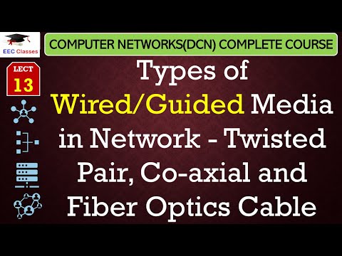 L13: Types of Wired/Guided Media in Network - Twisted Pair, Co-axial and Fiber Optics Cable