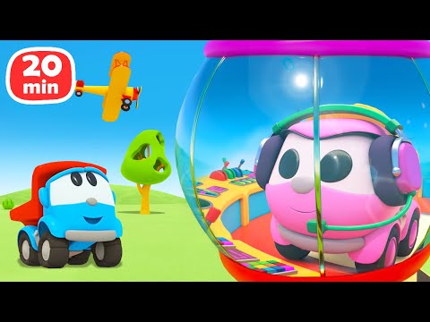 Грузовичок Лева строит башню управления полетами и другое! Мультики про машинки для детей