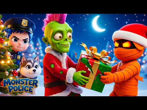 Monster di Malam Natal! 🚨 Polisi Monster | Lagu Anak-anak | Monster Police Bahasa Indonesia