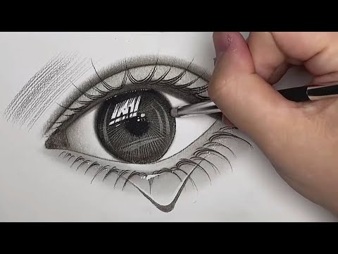 How to draw an eye with teardrop for Beginners - Easy Way To Draw A Realistic Eye