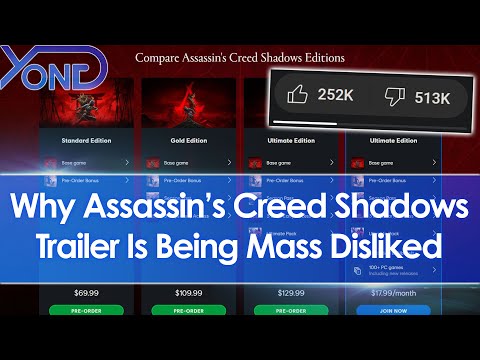 Assassin's Creed Shadows trailer mass disliked, Ubisoft lock quests behind pricey editions/preorder