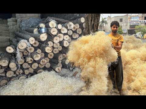 Amazing Process of Making High Quality Wood Wool for Air Coolers