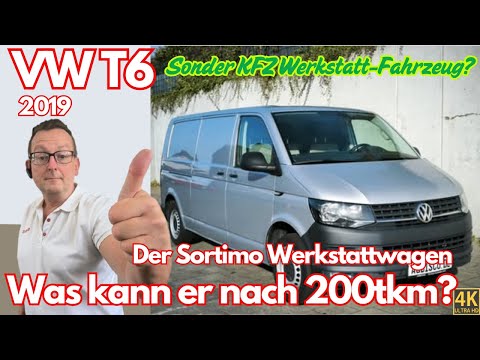 The Sortimo workshop trolley - special vehicle workshop vehicle - in the VW T6