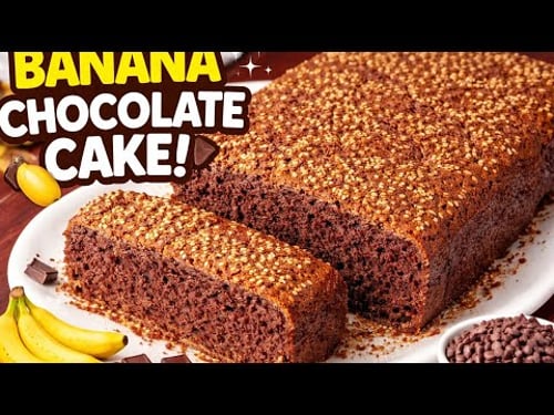 “The MOST Moist Banana Chocolate Cake You’ll Ever Taste! 🍌🍫”