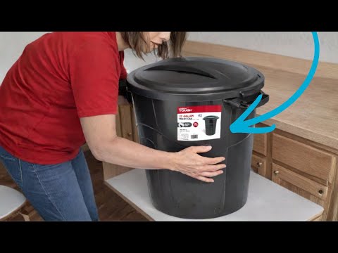Flip a trash can upside down (this storage idea is BRILLIANT!)