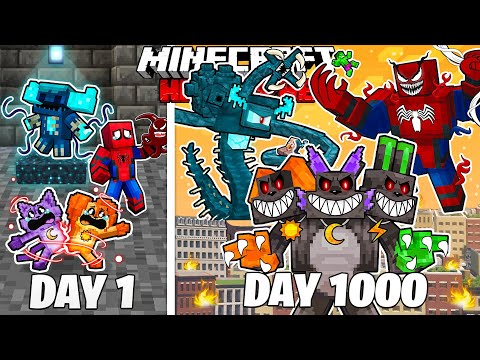 I Survived 1000 Days As VILLAINS In HARDCORE Minecraft! (Full Story)